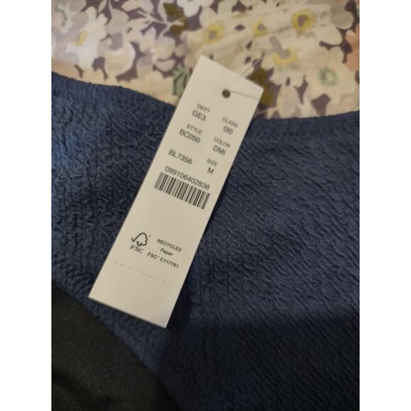 J. Crew Textured‎ Curved Waist Cheeky Bikini Bottom Medium Summer Pool Beach - Picture 2 of 7